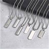 Vnox Collane da uomo con barra color argento, ciondolo geometrico in acciaio inossidabile con catena a scatola, regalo minimalista di gioielli in metallo per lui