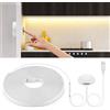 MALITAI Luci da cucina a LED USB dimmerabili sotto l'armadio Striscia di luce al neon da 5 V con interruttore a sensore tattile in legno penetrante e telecomando