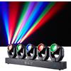 PINCHENGGUANGDIAN Lampada da discoteca da palco rotante XY a 5 teste da 180 W DMX512 Controllo del suono Fascio RGBW + Lampada da bar per feste a LED colorata laser verde