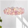 NONE Lampadario ad anello in vetro di Murano Lampada rotonda verde rosa per soggiorno, sala da pranzo, camera da letto, lampada colorata per principesse romantiche francesi