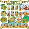 Potdemiel Re leone Festa di compleanno per bambini Stoviglie usa e getta Piatti di carta Tazza Tovagliolo Tovaglia per ragazzo Baby Shower Decorazioni per feste