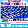DIANKAISHOU Batteria Lifepo4 Nuova di Grado A 3.2V 100Ah 105Ah Fai-da-te 12V 24V 48V per Golf Car Elettrico, Energia Solare da Esterno, Ricaricabile, Esente da Dazi