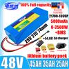 DIANKAISHOU Nuova Batteria agli Ioni di Litio 48V 45Ah 35Ah 25Ah 15Ah con BMS Integrato 21700 0-2500W per Utensili Elettrici ad Alta Potenza con Caricabatterie +54.6V 5A