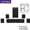 ULTIMEA Soundbar 7.1 Canali per TV con 4 Altoparlanti Surround, Sistema Audio Home Theater Controllabile tramite App, Audio Surround Virtuale Immersivo