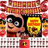 Potdemiel Decorazioni per Feste di Compleanno I Incredibili, Palloncini Rossi, Topper per Cupcake, Striscione, Accessori per Fotografia Bambini, Regali per Bambini