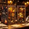 Zuuton Kit Angolo Libro Stregone e Pozione Magica Casa delle Bambole di Legno 3D Fai da Te con Luce LED Decorazione per Scaffale Regalo Creativo per Amanti dei Libri e della Magia Casa Ufficio Studio