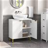 Eugad Mobiletto Sottolavabo per Bagno con Organizzatori, Ante con Foro per Sifone, Ripiano Regolabile, Unità Vanity, Arredo Bagno