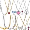 Potdemiel Nuova Collana con Ciondolo a Fiocco e Chiave in Argento 925 per Donna, Gioiello Moda Fai-da-Te per Matrimoni e Feste, Regalo 2026