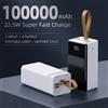 cohana Power Bank portatile da 100000 mAh, caricabatterie portatile a ricarica rapida da 22,5 W, ricarica simultanea di 7 dispositivi, display digitale a LED, torcia integrata con cinturino per il trasporto,