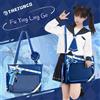 Kabaqoo Anime Genshin Impact Furina Itabag Borsa a tracolla blu Borsa da scuola per studenti di grande capacità Regalo per ragazza