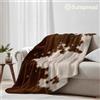 bilibili Coperta in flanella marrone TERRA, morbida e calda, ideale per Natale e Halloween, leggera e accogliente, per decorare la casa e come regalo.