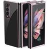 COQUE per Galaxy Z Fold3 5G custodia/specchio galvanotico/trasparente/360˚Protezione su Tutti i Lati, custodia per cellulare pieghevole Samsung Galaxy Z Fold3 5G-oro rosa