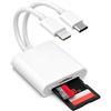 Anssan Lettore Schede SD per iPhone, 2 in 2 Adattatore Scheda SD USBC e Lightnning | SD Card Reader, Adattatore Micro SD per Apple iPhone 17 16 15 14 13 12,per iPad MacBook Pro Macchina Fotografica Cavo Memoria