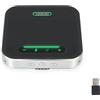 TONGVEO Altoparlante Bluetooth per conferenze con microfono, cancellazione del rumore KI, altoparlante USB/wireless per PC, 4 microfoni, registrazione vocale a 360°, 24 ore per zoom, team e home