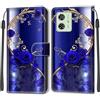 KENHONER Custodia per Motorola Moto G54 5G, Farfalla | Portafoglio Pelle PU, Magnetica, Resistente Agli Urti, Scomparto Carte Credito, Pieghevole, Flip Libro, Motivo