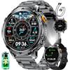 LIGE 1400mAh Batteria Smartwatch Uomo, 1,7 Militare Smartwatch con GPS,Bussola, Altitudine,Barometro,Chiamate Bluetooth,Torcia LED,100+ Modalità Sportive,Cardiofrequenzimetro/Sonno,per Android iOS,AK119-A