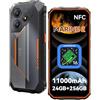 OSCALNEX Rugged Smartphone 11000mAh, 24(8+16)GB+256GB/2TB Telefono Indistruttibile | Android 16 Smartphone Rugged, Display 6,56 HD+ 90Hz, IP68/IP69K/MIL-STD-810H, Dual SIM/NFC/Face ID/OTG/GPS, 3 Anni Garanzia