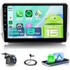 Hodozzy 【8 Core 6+128G】Per Peugeot 208/2008 2012-2018 Autoradio con CarPlay Wireless Android Auto, Schermo IPS da 9 Pollici con Radio FM/RDS, GPS, Bluetooth 5.0, Supporta telecamere panoramiche a 360°