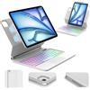 FOGARI Per iPad Air 13 M4 2026/M3 2025/M2 2024 e iPad Pro 12.9 Magic Keyboard | Retroilluminazione a 7 Colori Cover Tastiera Wireless Portatile con Supporto Flottante e Trackpad per Ufficio/Studio, Bianco