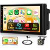 VECHTEL Autoradio 2 DIN Universale Linux 7 Pollici IPS Touchscreen | CarPlay e Android Auto Wireless, Vi-Link, Bluetooth, Radio FM/RDS DSP, Comandi al Volante, Mirror Link, Telecamera Posteriore