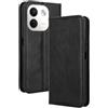 GOKEN Cover per Xiaomi Redmi Note 17 Pro Max | Portafoglio in Pelle Sintetica con Calamita, Silicone Interno Antiurto, Custodia Libro Flip Magnetica con Stand -Nero