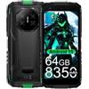 DOOGEENEXT Fire 3 4G Rugged Smartphone, 8350mAh Smartphone Resistente 12GB+64GB/2TB | 5.5'' FHD+,13MP+8MP Kameran Telefono robusto,Dual SIM 4G/NFC/IP68I&P69K/OTG/GPS/FM Telefono Robusto Indistruttibile ,Green