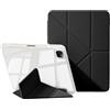 SimidunEUR Custodia per iPad Air 11-inch (M2)，Nero,Supporto Magnetico a Y Multi-Angolo, Retro Trasparente Anti-Ingiallimento, Auto Sveglia/Sonno, Cover Silicone Antiurto