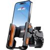Grefay Supporto universale per cellulare da bicicletta, colore arancione | Blocco 1s, per iPhone e Samsung, adatto per moto, universale