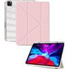 SimidunEUR Custodia per iPad Air 11-inch (M2)，Pink,Supporto Magnetico a Y Multi-Angolo, Retro Trasparente Anti-Ingiallimento, Auto Sveglia/Sonno, Cover Silicone Antiurto