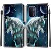 KENHONER Custodia per Oppo A54 5G / A74 5G, Lupo | Portafoglio Pelle PU, Magnetica, Resistente Agli Urti, Scomparto Carte Credito, Pieghevole, Flip Libro, Motivo
