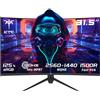 KTC Monitor Gaming 32 Pollici Curvo, 180Hz, 2K QHD 2560 x 1440p Schermo PC, 1ms, 1500R VA, HDR10, 125% sRGB, FreeSync & G-Sync, Inclinazione Regolabile, DP1.4 165Hz, HDMI2.0 144Hz, H32S17