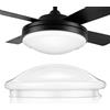 POPETPOP Paralume in acrilico rotondo 18 cm di diametro, altezza 2 cm, globo sferico bianco per ventilatore da soffitto, coperchio per lampada da camera e soggiorno, diffusore di luce
