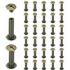 sourcing map Set di 40 rivetti a vite Chicago, M5 x 20 mm, in metallo, a testa Phillips, per fai da te in pelle, borse, artigianato, rilegatura, colore: bronzo