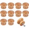 Shengxi 10 Pezzi Rotonde Legno Cassettiera Pomelli con Viti | 34×25mm Pomelli per Mobili Legno Naturale Pomello per Porta per Armadi Comodino Cucina