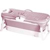 HUOLE Vasca da bagno pieghevole per adulti, la scelta più comoda per il bagno di famiglia, ideale per piccoli bagni, doccia e balcone (rosa)