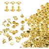 QUARKZMAN 80 Set Rivetti a Vite Doppia Calotta 6x6mm Borchie per Pelle Oro | Acciaio al Carbonio, Rivetto per Cuoio Chicago Metallo Rotonda Tubolari, Per Tessuti Borse Scarpe Riparazioni Decorazioni