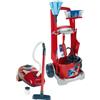 Theo Klein 6742 Carrello delle Pulizie Vileda, con Scopa, Mocio, Secchio e molto altro, Aspirapolvere con Funzione, Giocattolo per Bambini a Partire da 3 Anni