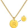 AFSTALR Collana da Donna con Lettere Collana Rotonda Iniziale con Cuori Collana con Compleanno in Oro/Argento/Oro rosa Regalo per Ragazze