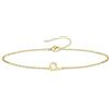 UMAGICBOX Bracciale iniziale personalizzato da donna, catena sottile C-Link in acciaio inossidabile 316L, colore oro e argento, gioiello resistente all'acqua con estensione, idea regalo donna