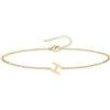 UMAGICBOX Bracciale iniziale personalizzato da donna, catena sottile C-Link in acciaio inossidabile 316L, colore oro e argento, gioiello resistente all'acqua con estensione, idea regalo donna