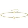 UMAGICBOX Bracciale iniziale personalizzato da donna, catena sottile C-Link in acciaio inossidabile 316L, colore oro e argento, gioiello resistente all'acqua con estensione, idea regalo donna