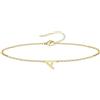 UMAGICBOX Bracciale iniziale personalizzato da donna, catena sottile C-Link in acciaio inossidabile 316L, colore oro e argento, gioiello resistente all'acqua con estensione, idea regalo donna