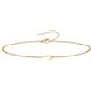 UMAGICBOX Bracciale iniziale personalizzato da donna, catena sottile C-Link in acciaio inossidabile 316L, colore oro e argento, gioiello resistente all'acqua con estensione, idea regalo donna