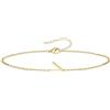 UMAGICBOX Bracciale iniziale personalizzato da donna, catena sottile C-Link in acciaio inossidabile 316L, colore oro e argento, gioiello resistente all'acqua con estensione, idea regalo donna