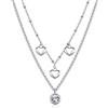 S'Agapõ Collana Donna in Acciaio e Cristalli con Simbolo Cuore | Collezione Aurora - SAR58