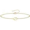 UMAGICBOX Bracciale iniziale personalizzato da donna, catena sottile C-Link in acciaio inossidabile 316L, colore oro e argento, gioiello resistente all'acqua con estensione, idea regalo donna