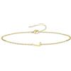 UMAGICBOX Bracciale iniziale personalizzato da donna, catena sottile C-Link in acciaio inossidabile 316L, colore oro e argento, gioiello resistente all'acqua con estensione, idea regalo donna
