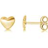 Miore Orecchini Donna a Lobo a Cuore, Argento 925 | Orecchini a lobo da donna in Argento 925, cuore bombato da 6 mm sul perno: gioiello anallergico, nichel free.