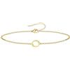UMAGICBOX Bracciale iniziale personalizzato da donna, catena sottile C-Link in acciaio inossidabile 316L, colore oro e argento, gioiello resistente all'acqua con estensione, idea regalo donna