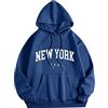 Generic New York Usa Graphic Felpe con cappuccio da uomo Workou Manica Lunga Trendy con Cappuccio Vestiti 2025 Lettera Coulisse Abiti Atletici Moda Divertente Gotico Carino Vestibilità Larga Estetica College